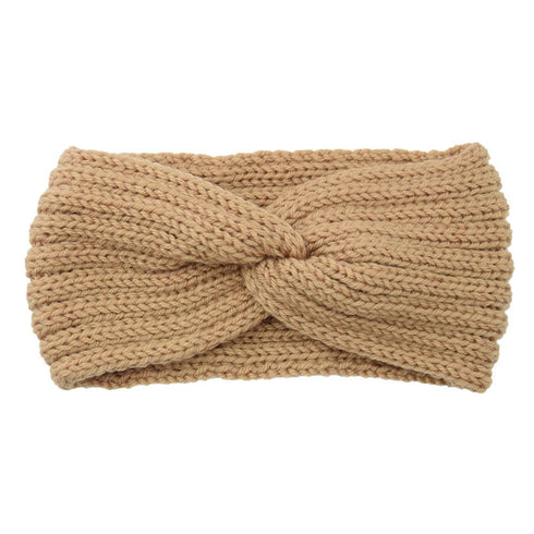 Bandeau cheveux torsadé en laine côtelée modèle Masha